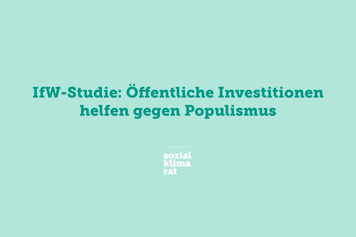 Wie öffentliche Investitionen gegen populistische Parteien helfen können